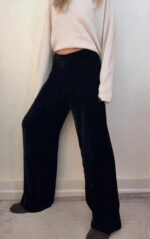 Hobbs Women's Silk Velvet Wide Leg High Rise 12”Trousers