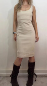 Diane von Furstenberg DVF Cream Bodycon Fitted Pencil Dress