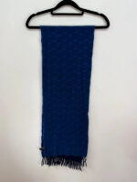 Land Rover 100% Scottish Cashmere Scarf Blue Navy Check Fringed Unisex Wrap — photo 4 of 9