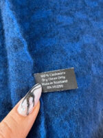 Land Rover 100% Scottish Cashmere Scarf Blue Navy Check Fringed Unisex Wrap — photo 6 of 9