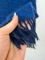 Land Rover 100% Scottish Cashmere Scarf Blue Navy Check Fringed Unisex Wrap — photo 8 of 9