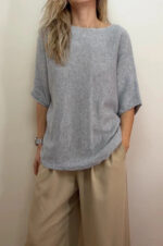 House of Bruar Women's 100% Cashmere Oversized Short Sleeve Jumper