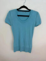 Pure Women's 100% Cashmere Scoop Neck Short Sleeve Knit Fitted Top — photo 3 of 9