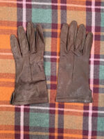 Vintage 90s Brown Women’s Lambskin Leather Gloves Size 8 Soft Grain Minimalist — photo 3 of 9