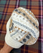 Vintage Wool Blend Fair Isle Bucket Hat Cream Knit Winter Nordic Y2K Unisex — photo 10 of 10