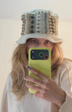 Vintage Wool Blend Fair Isle Bucket Hat Cream Knit Winter Nordic Y2K Unisex — photo 2 of 10