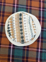 Vintage Wool Blend Fair Isle Bucket Hat Cream Knit Winter Nordic Y2K Unisex — photo 4 of 10