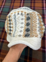 Vintage Wool Blend Fair Isle Bucket Hat Cream Knit Winter Nordic Y2K Unisex — photo 9 of 10