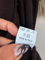 Women's Brown Merino Wool Knit Fitted Coat Fur Penny Lane Afghan Cardigan — photo 6 of 15