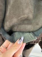 Women's Shearling Sheepskin Fur Cropped Chunky Aviator Jacket — photo 10 of 15