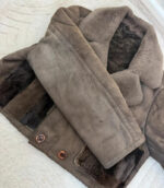 Women's Shearling Sheepskin Fur Cropped Chunky Aviator Jacket — photo 15 of 15