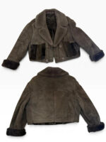 Women's Shearling Sheepskin Fur Cropped Chunky Aviator Jacket — photo 6 of 15