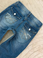 Women's Y2K Flare mid 9”rise blue jeans