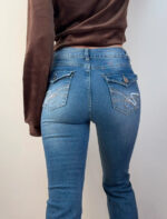 Women's Y2K Flare mid 9”rise blue jeans — photo 3 of 15