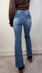 Women's Y2K Flare mid 9”rise blue jeans — photo 4 of 15